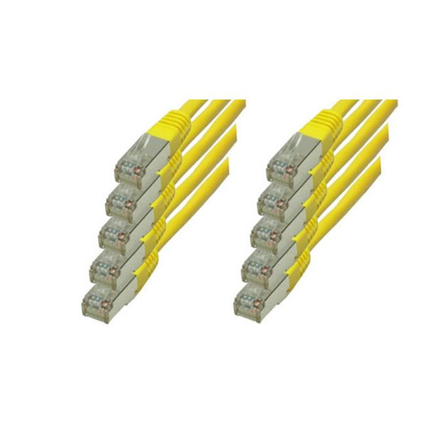 S-Conn Patchkabel, cat 6, S/FTP, PIMF, Halogenfrei, VE: 10 Stück, gelb, 0,25m, 75711-H0.25Y-SET10