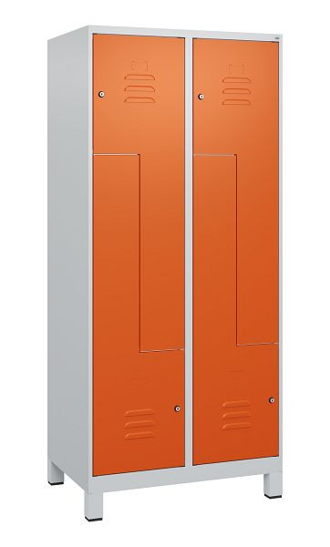 C+P Z-Spind Classic PLUS, Füße, 4 Abteile, 1800x800x500mm, 7035/2004, Zylinderschlösser, 0800137-224 S10031