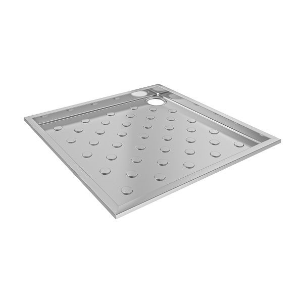 KWC Duschwanne, CAMPUS, Edelstahl, 800x59x800 mm, Bodenmontage, 2030068013