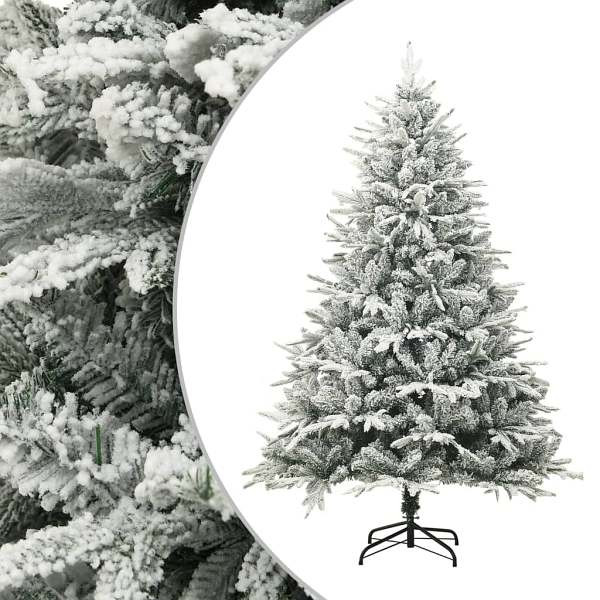 vidaXL Künstlicher Weihnachtsbaum Beschneit Grün 150 cm PVC PE, 328493