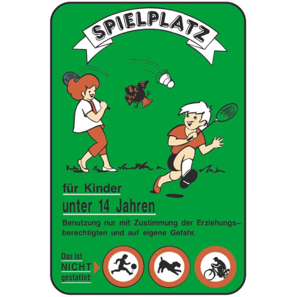 Stein HGS Spielplatzschild, SPIELPLATZ für Kinder unter 14 Jahren, 400 x 600 mm, 14842