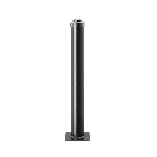 Stein HGS Stilpfosten Ø102mm aus Aluminium, Stufenhelm, zum Aufdübeln (Bodenplatte 200x200mm), Sollbruchstelle, 13347-9
