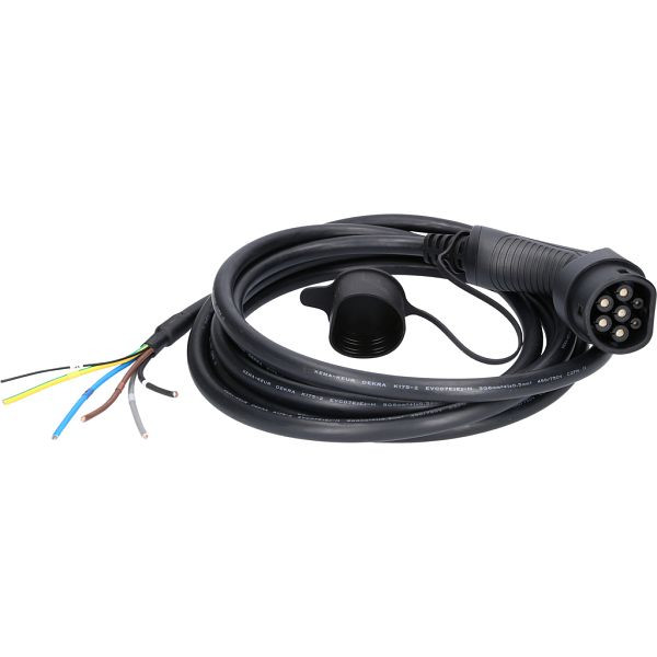 KS Tools Ladekabel, gerade, Ende offen / Typ 2 22 kw, 400 v, 32 a, 5 Meter, 117.7245