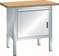 LISTA Kompaktwerkbank (BxTxH) 1000x700x850mm Buche KEY Lock, Lichtgrau, 1 Schublade, 64.105.020