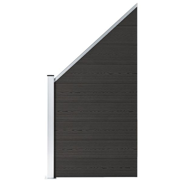 vidaXL Zaunelement WPC 95x(105-180) cm Schwarz, Holz-Kunststoff-Verbund, 148974