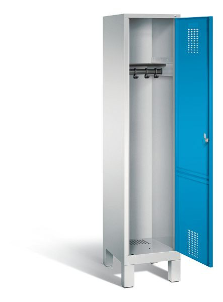 C+P Garderobenschrank Evolo, H1850xB420xT500mm, Farbe: Lichtgrau / Lichtblau, 48010-12 S10005