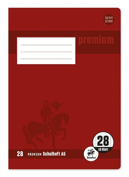 Staufen Heft PREMIUM LIN 28 - A5, 16 Blatt, 90 g/qm, kariert mit RandPREMIUM LIN ien, 734010378