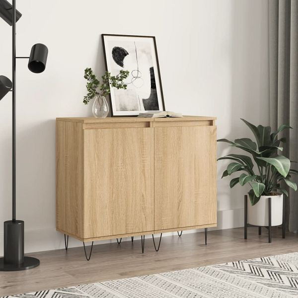 vidaXL Sideboards 2 Stück Sonoma-Eiche 40x35x70 cm Holzwerkstoff, 831059
