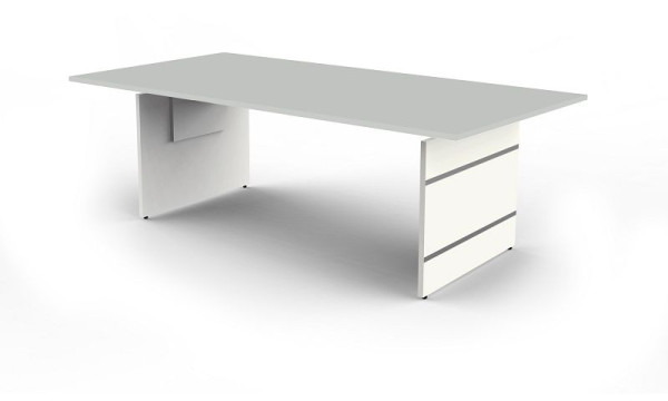 Kerkmann Höhenverstellbarer Wangenschreibtisch extragroß, Form 4, B 2000 x T 1000 x H 680-760 mm, lichtgrau, 11466711