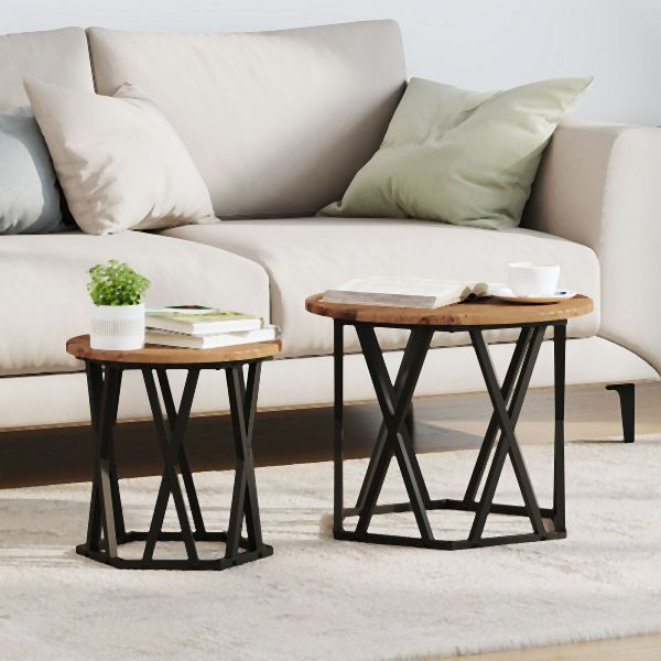 vidaXL Nesting Beistelltische 2er Set aus Altholz, 868247