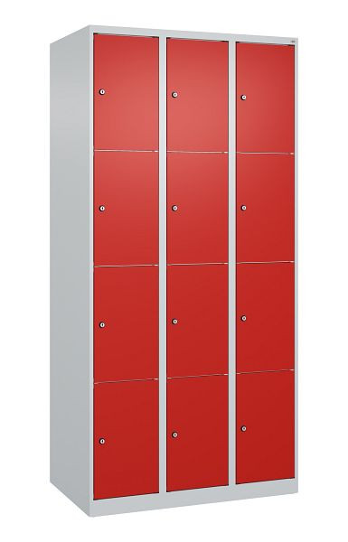 C+P Schließfachschrank Classic PLUS, 3 Abteile mit je 4 Fächern, 1850x900x500mm, 7035/3020, 080000-304 S10002