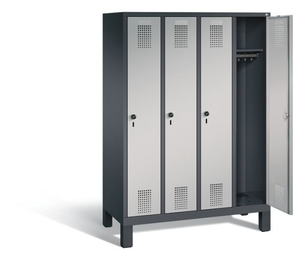 C+P Spind Evolo, H1650xB1190xT500mm, Farbe: Schwarzgrau / Weißaluminium, 480106-40 S10022