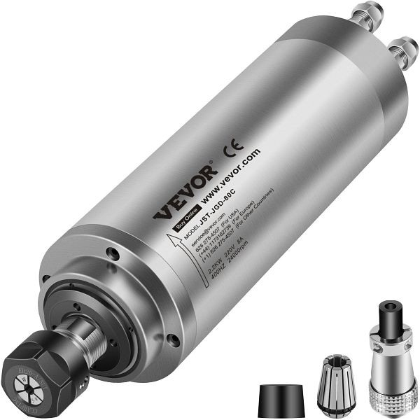 VEVOR Spindelmotor mit Wasserkühlung, 2.2 KW, Spindel Motor 24000 U/min, Spannzangen Für CNC-Gravieren, 220V, 2.2KWSLDJ00000001V0