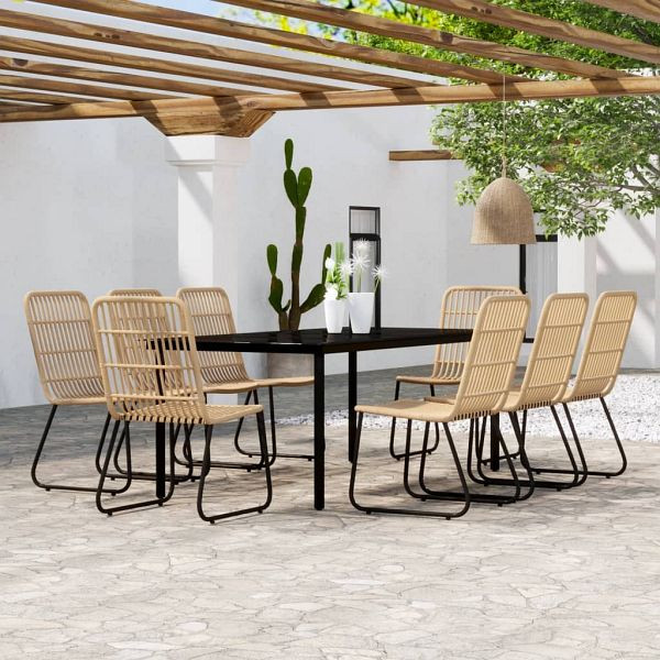 vidaXL 9-teilig Garten-Essgruppe Eichen-Optik, 3099166