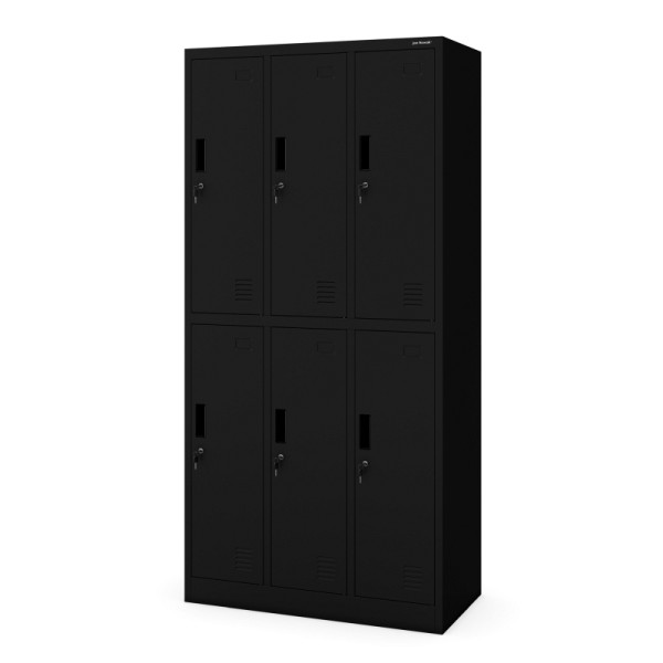 Jan Nowak Kleiderspind mit 6 Fächern IGOR, 900 x 1850 x 450 mm, schwarz, 1820