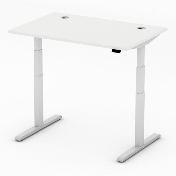 Deskin Höhenverstellbarer Schreibtisch PRO MULTI MODUL, Dekor weiß, B 1200 x T 800 x H 640-1250mm, 360272