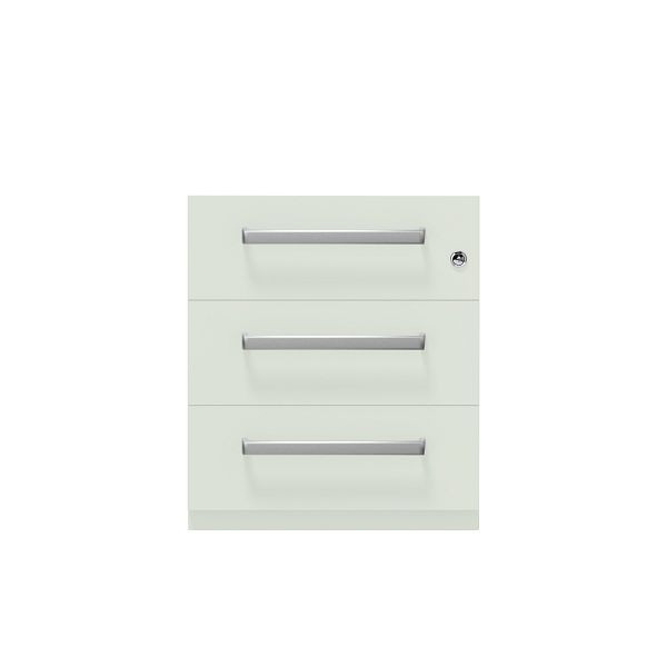 Bisley Rollcontainer Note™, 3 Schubladen, Tiefe 565 mm, Designgriff, 644 portland, NWH59M7SSS644