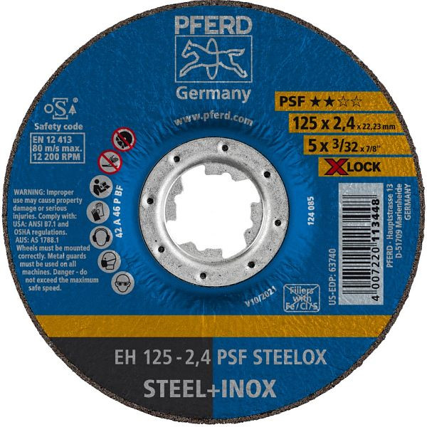 Pferd Trennscheibe EH 125-2,4 PSF STEELOX/X-LOCK, VE: 25 Stück, 61740125