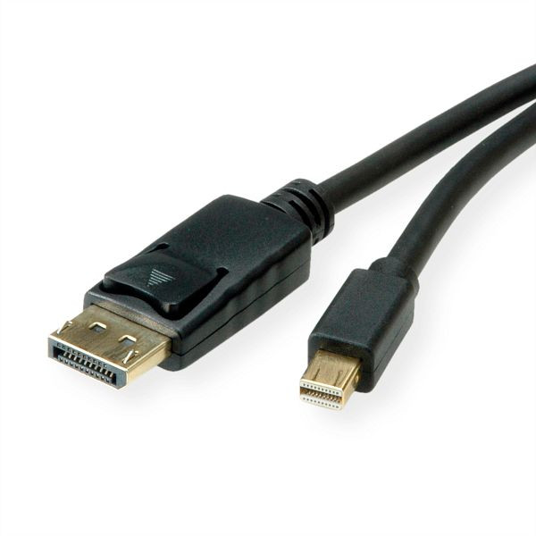 ROLINE Mini DisplayPort Kabel, Version 1.4, mDP - DP, ST - ST, schwarz, 1 m, 11.04.5814
