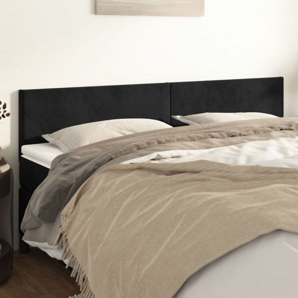 vidaXL Kopfteile 2 Stück Schwarz 80x5x78/88 cm Samt, 345820