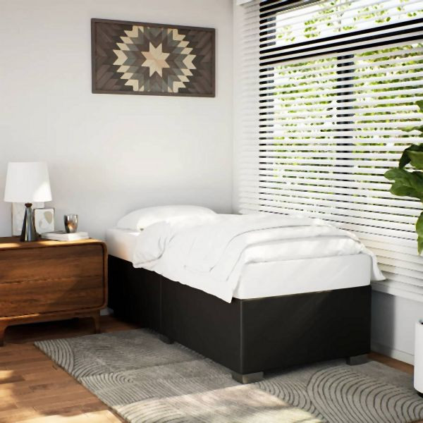 vidaXL Bettgestell Schwarz 90x190 cm Kunstleder, 3284536
