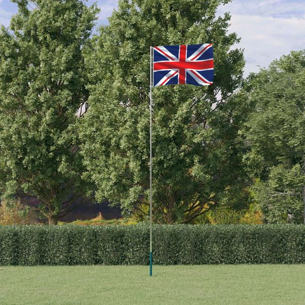 vidaXL Flagge Großbritanniens mit Mast 5,55 m Aluminium, 3147140