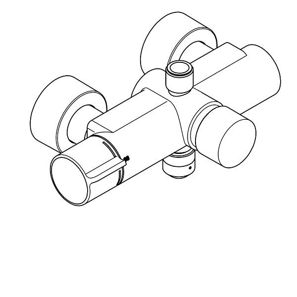 KWC Selbstschluss-Thermostatbatterie, F5 hydraulisch, für Montage Abgangsbogen/Aufputzduschrohr, für Einheit mit C-Modul, Brauserohrentleerung, 3600008673