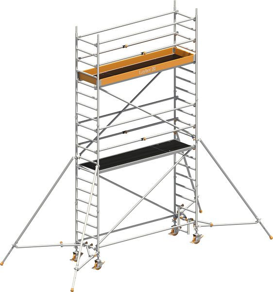 Layher Gerüst Uni Standard P2 mit Uni Telegeländer und Gerüststützen, Max. Plattformhöhe: 4,20 m, 1411124
