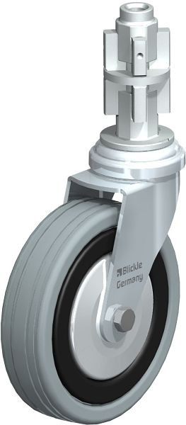 Blickle LRA-VPA 100K-FA-E04 Apparate-Lenkrolle mit Expander, Vollgummi, Grau, 336982