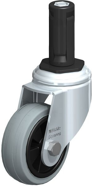 Blickle LKRA-VPA 80G-11-ER13 Apparate-Lenkrolle mit Expander, Vollgummi, Grau, 848092
