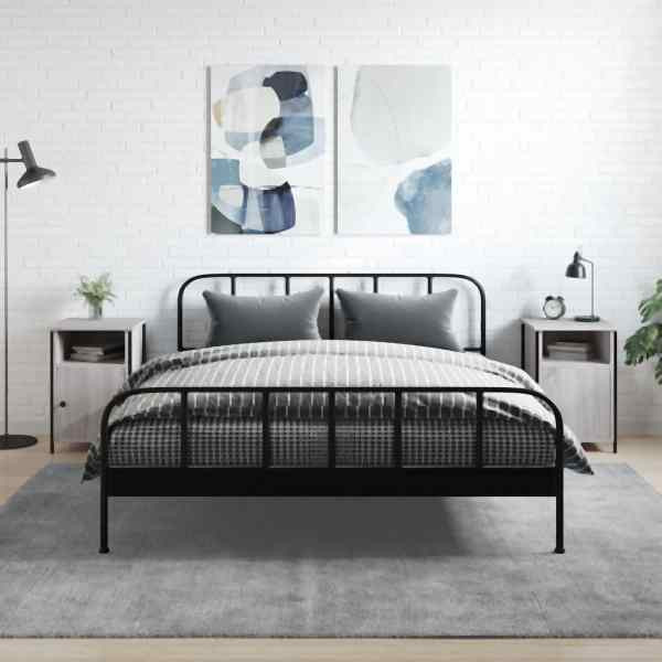 vidaXL Nachttische 2 Stück Grau Sonoma 40x42x60 cm Holzwerkstoff, 825920