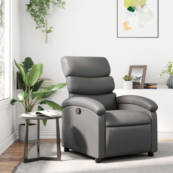vidaXL Relaxsessel Grau Kunstleder, 3205846, 8721012183346