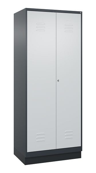 C+P Mehrzweckschrank Classic PLUS, Wäsche-Spind, Sockel, 2 Abteile, 1950x800x500mm, 7016/7016, Zylinderschloss, 080022-22B S10027