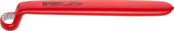 Hazet Einringschlüssel, schutzisoliert, Außen-Doppel-Sechskant Profil, 15 mm, 630KV-15