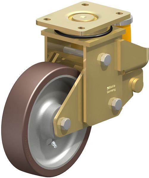 Blickle LSFE-GB 200K Stahlgeschweißte Schwerlast-Lenkrolle mit Polyurethanfeder, Blickle Besthane®, Braun, 755411