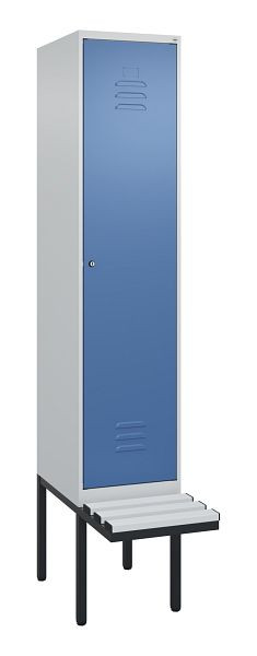 C+P Umkleidespind Classic PLUS, 2120x400x815mm, 7035/5023, Zylinderschloss, je 2 Doppel-Haken, 0800407-12F S10020