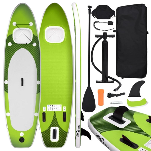 vidaXL SUP-Board-Set Aufblasbar Grün 360x81x10 cm, 93391
