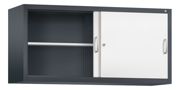 C+P Aufsatzschrank Acurado, H790xB1600xT500mm, Farbe: Schwarzgrau / Verkehrsweiß, Bügelgriff, 2 OH, 2155-00 S10077