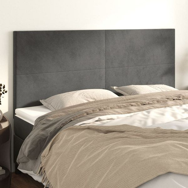 vidaXL Kopfteile 4 Stück Dunkelgrau 80x5x78/88 cm Samt, 3116107
