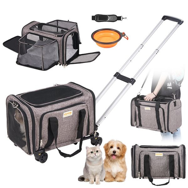 VEVOR Hundetrolley Faltbarer Hunderucksack Max. 11,3kg Tragfähigkeit Transporttasche aus 600D Oxford-Stoff, CWLGXHS25LBS08TJ8V0