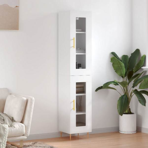 vidaXL Highboard Weiß 34,5x34x180 cm Holzwerkstoff, 3199417