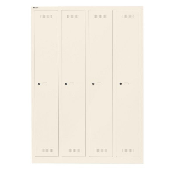Bisley Garderobenschrank Monobloc™, 4 Abteile je 1 Fach, 625 reinweiß, ML11Q1625