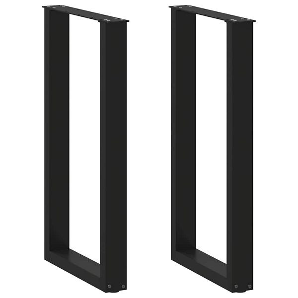 vidaXL Couchtischbeine U-Form 2 Stk. Schwarz 40x(90-91) cm Stahl, 4013216