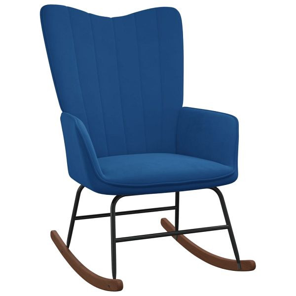 vidaXL Schaukelstuhl Blau Samt, Füllung: Schaumstoff, 327753