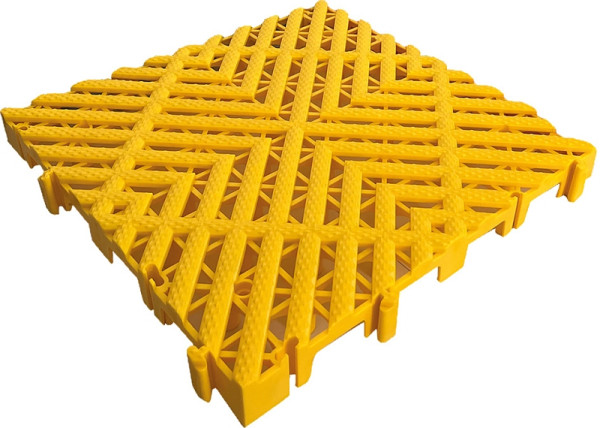 Kunzer Werkstattbodenfliese Gitterstruktur PP GELB 410 x 410 mm (=3,4 m²), VE: 20 Stück, 7GBO20 GELB