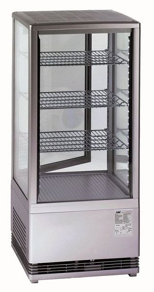 KBS Tischkühlvitrine RT-78 G LED (silber), silber, mit vertikaler LED Beleuchtung, 9160788
