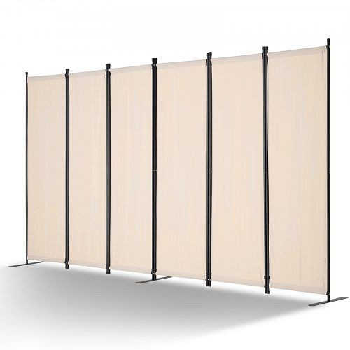 VEVOR Raumteiler 6 Paneele Paravent, 3110x1805x450 mm, faltbarer Sichtschutz, Trennwand, freistehend, Beige, BLFWFGQ6MB22SD7SBV0