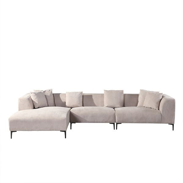 HOME DELUXE bequemes Ecksofa TORINO Beige, Ausführung Links, 50998