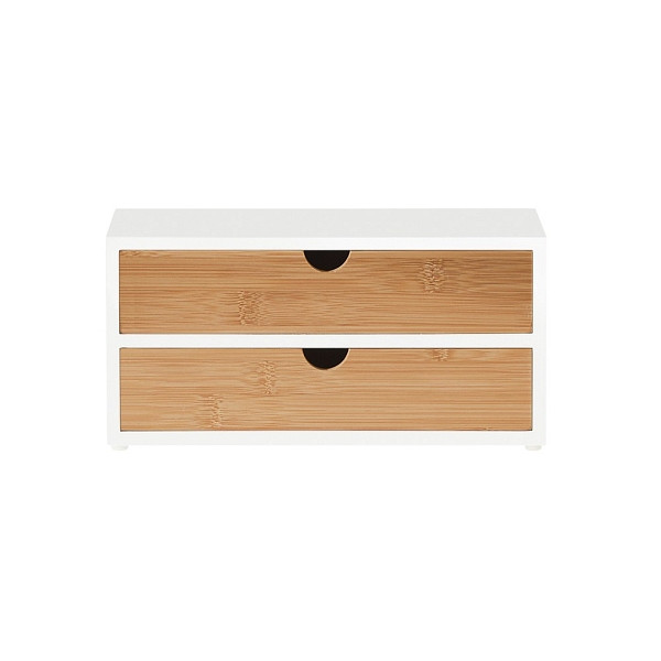 SoBuy Kapselhalter mit 2 Schubladen Holzfarbe 30x20x14 cm, Modern, FRG180-WN