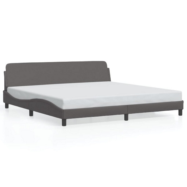 vidaXL Bettgestell mit Kopfteil Grau 200x200 cm Kunstleder, 373261